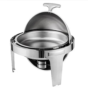 2 Packs Stainless Steel 6Qt Round Chafing Dish Buffet Warmer Set with Pans and Fuel Holders C2264