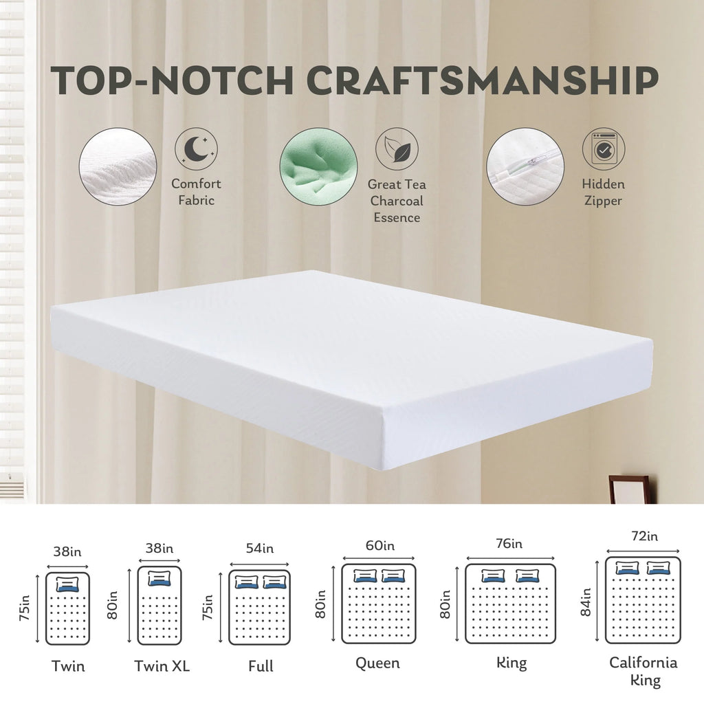 White Twin 6 inch Memory Foam Mattress Y86028