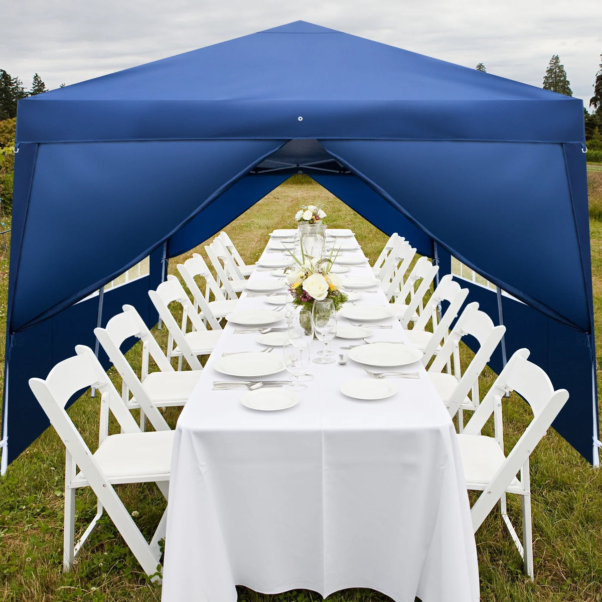 10 x 20-Feet White Pop Up Canopy Tent with 4 Removable Sidewalls M65260