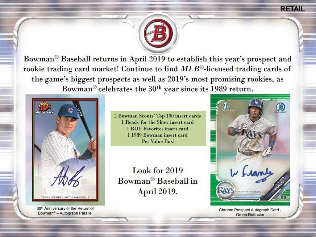 2019 Bowman Baseball 6ct Blaster Box L549