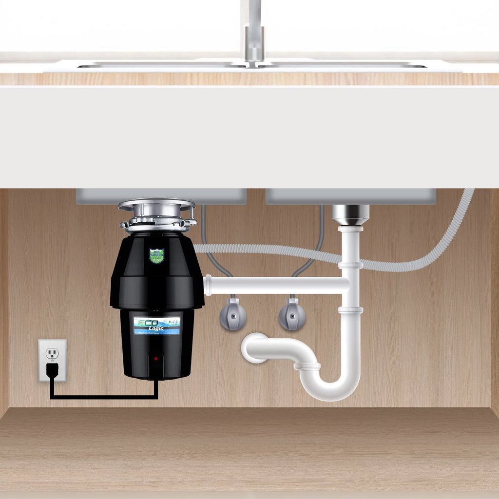 1/2 HP Garbage Disposal with Brushed Nickel Sink Flange I94428