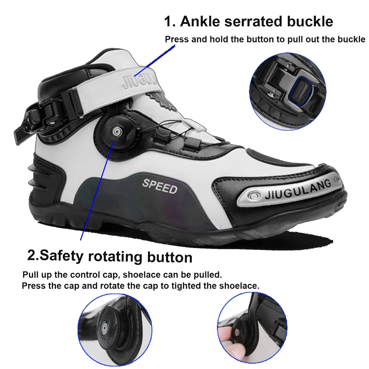 Men Motorcycle Shoes Anti-Slip Boots D5724