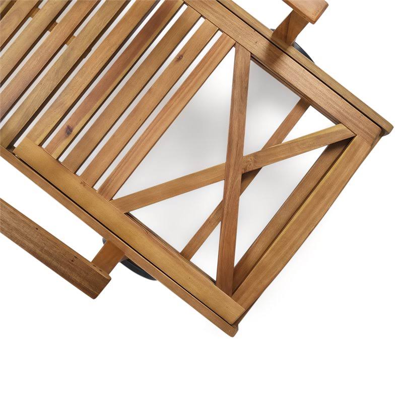 Outdoor Teak Acacia Wood Chaise Lounge Y156