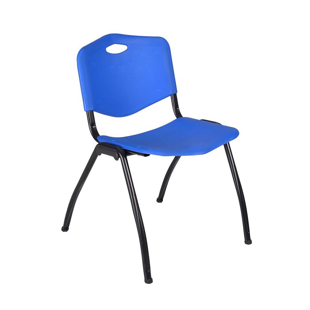 Maple Training Table with 2 Blue Stack Chairs E8836