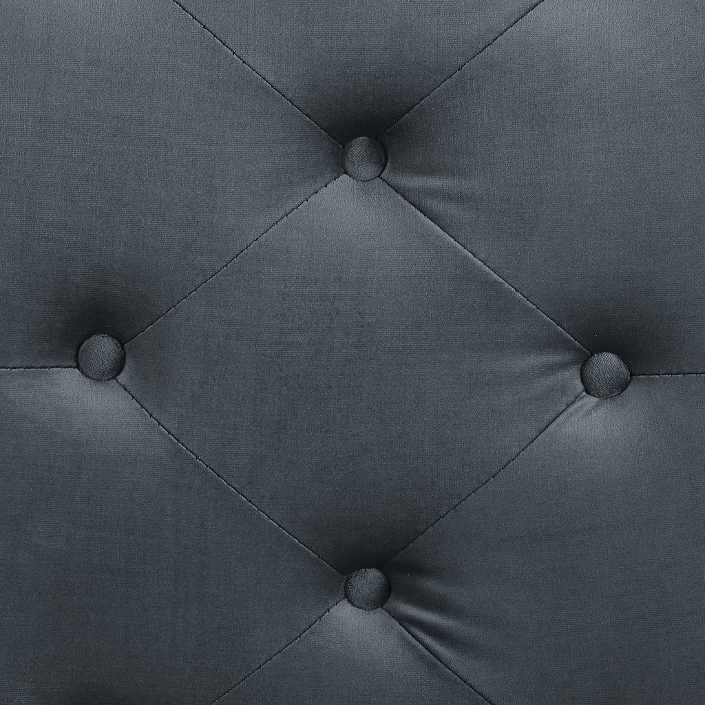 Tufted Bench with Iron Legs P9658