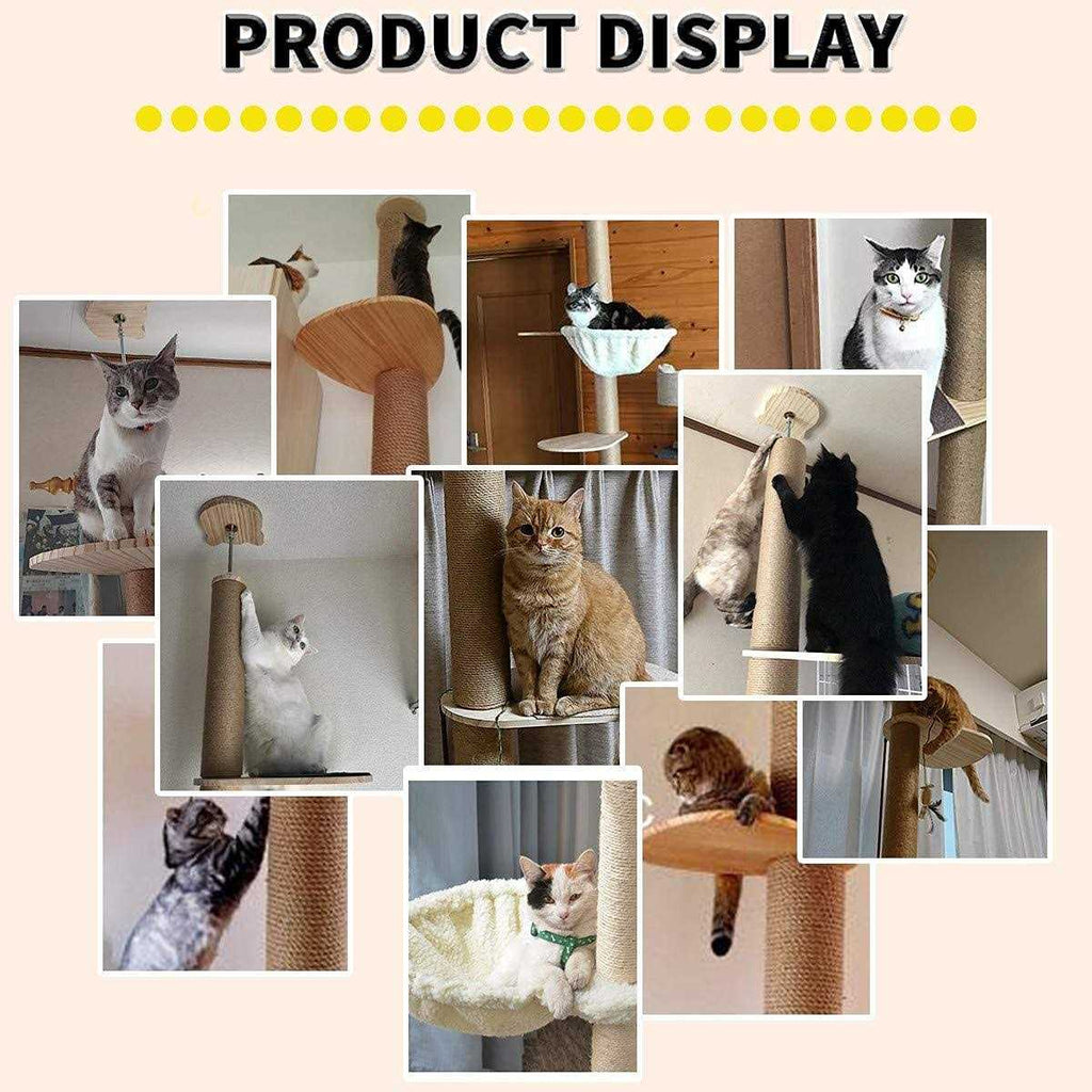 Floor-to-Ceiling Cat Tree with Sisal Rope Scratching Post J527