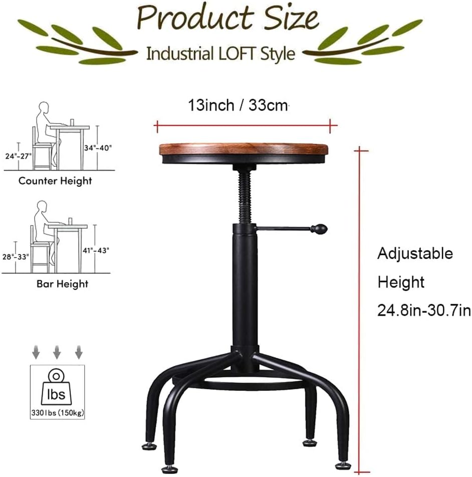 Set of 2 Adjustable Swivel Metal Barstools V589