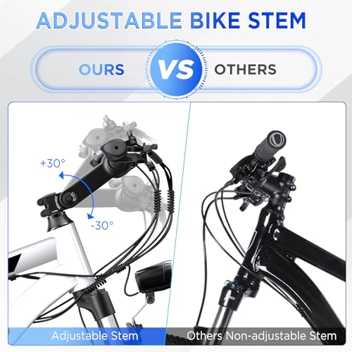 26'' 1000W Peak Electric Mountain Bike with 48V 374.4WH Removable Battery, 21-Speed P519038