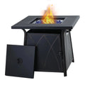 28 inch Outdoor Gas Fire Pit Table with Lid 50,000 BTU Q42288