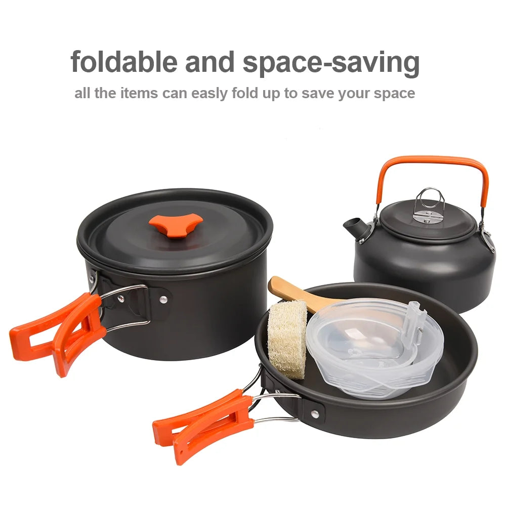 10Pcs Non-stick Aluminum Camping Cookware Set S967
