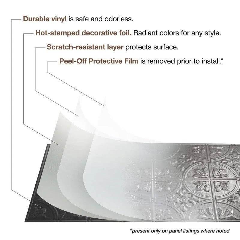 Brushed Aluminum Glue Up Ceiling Tile 5 Pack H518