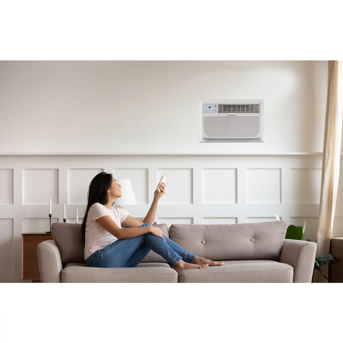 8,000 BTU 115-Volt Through-the-Wall Air Conditioner with Remote, White F91076