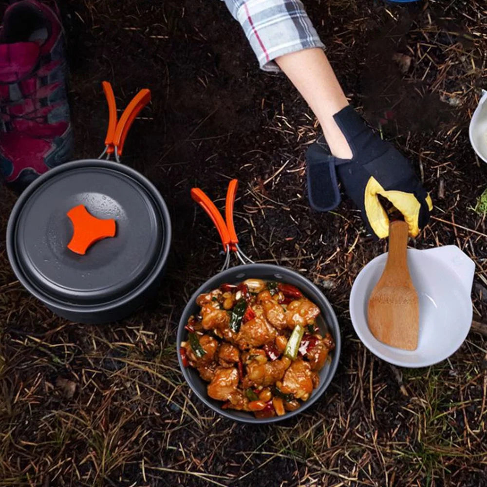 10Pcs Non-stick Aluminum Camping Cookware Set S967