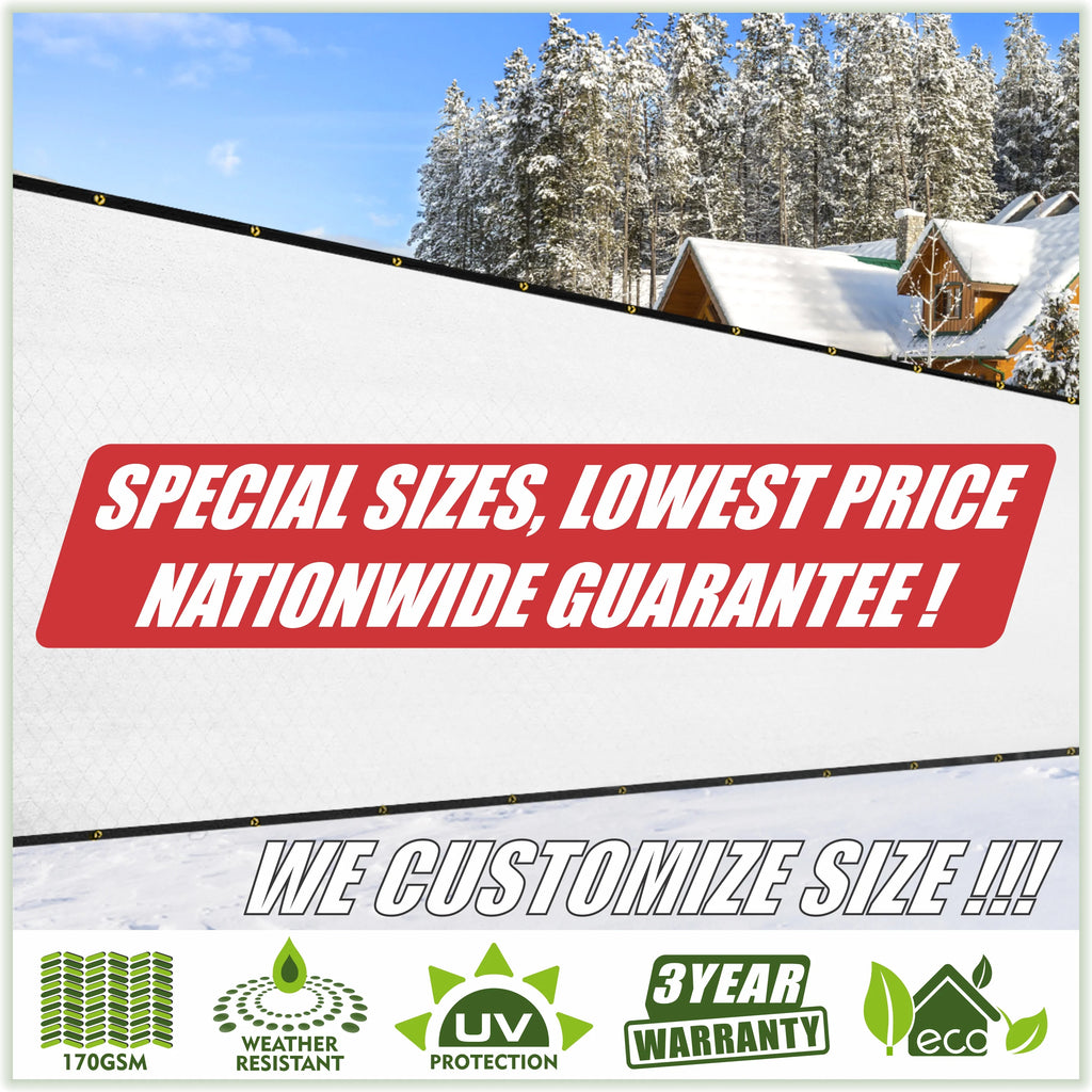 White Fence Privacy Screen Windscreen with Grommets Q6121