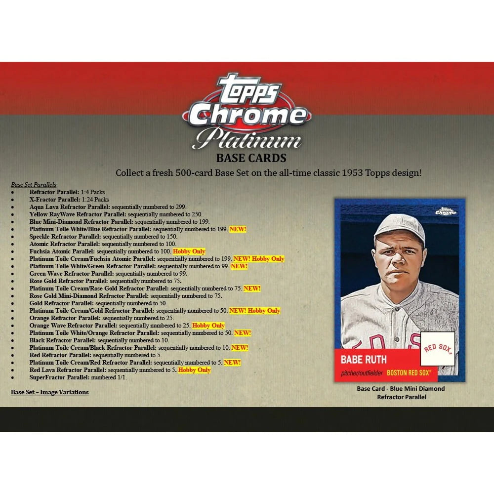 2022 Chrome Platinum Baseball Trading Card Hobby Box D548574
