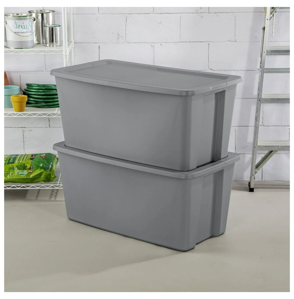 50 Gallon 2 Pack Extra Large Plastic Storage Tote with Lids S705887
