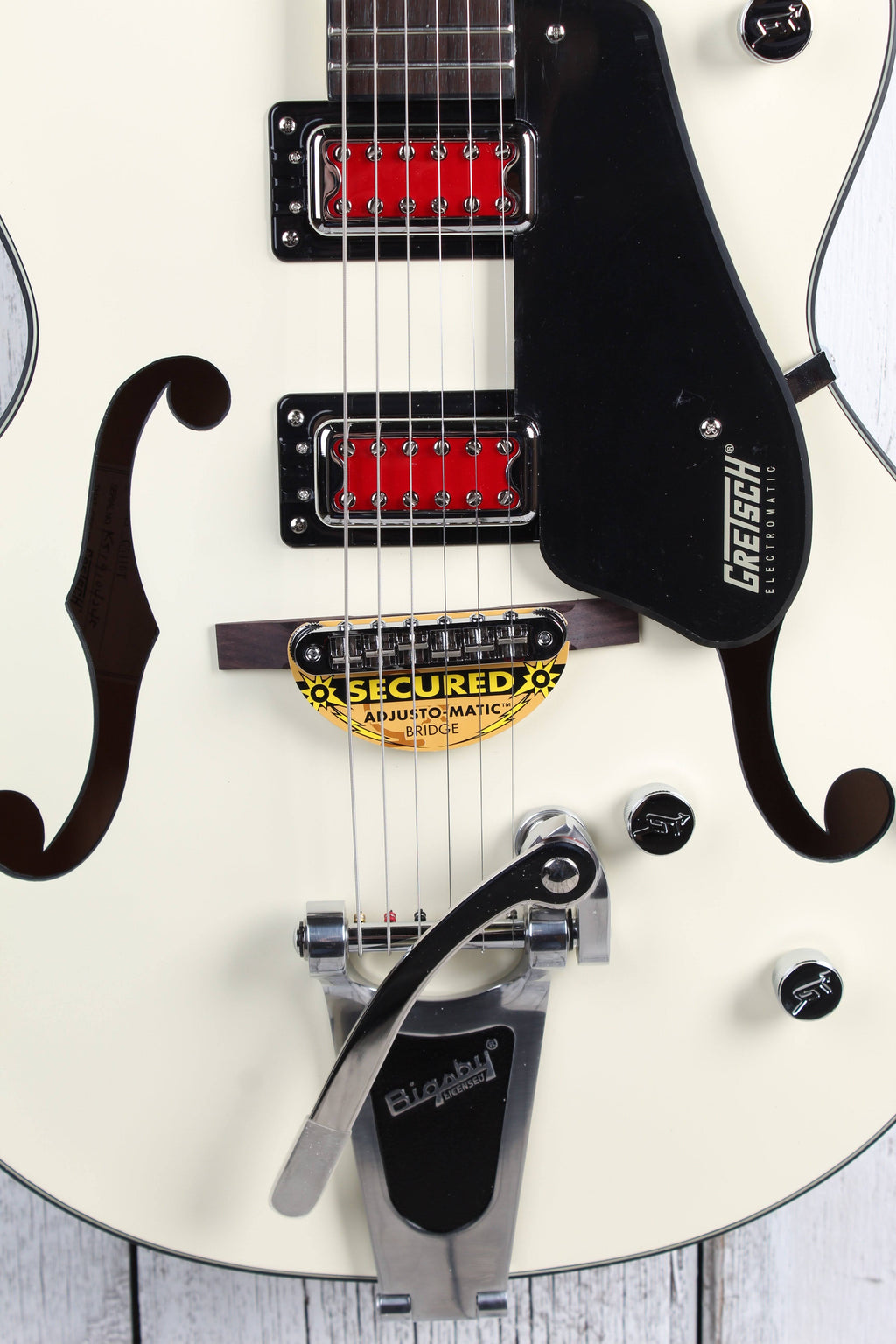 Matte Vintage White Hollow Body Electric Guitar E51264