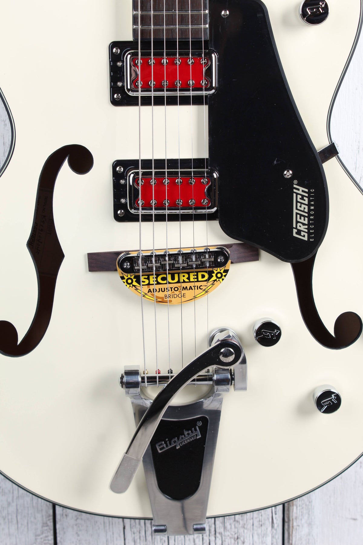 Matte Vintage White Hollow Body Electric Guitar E51264