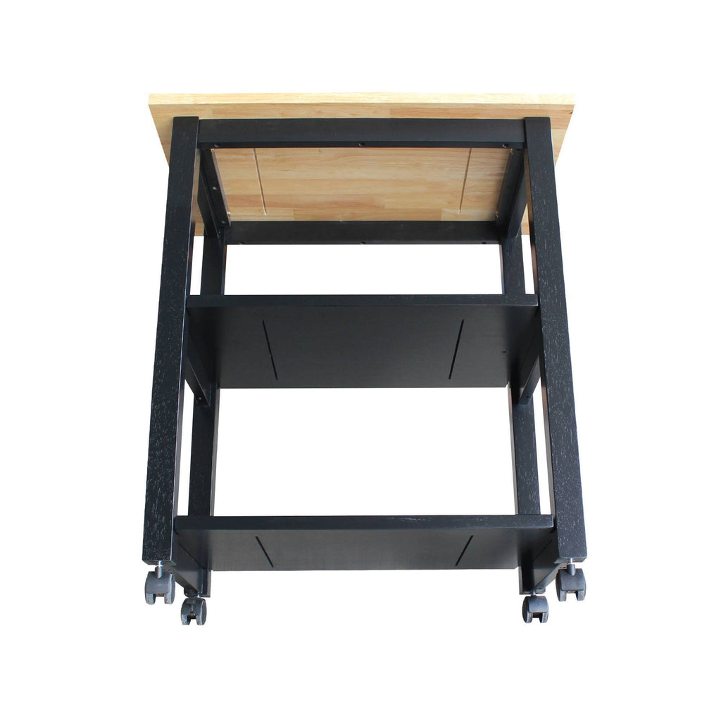 Black & Natural Microwave Cart W65014