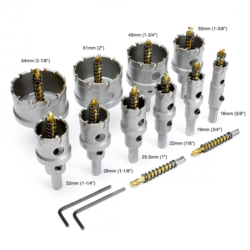 12 Pc TCT Hole Saw Kit with Pilot Drill Bit X5148