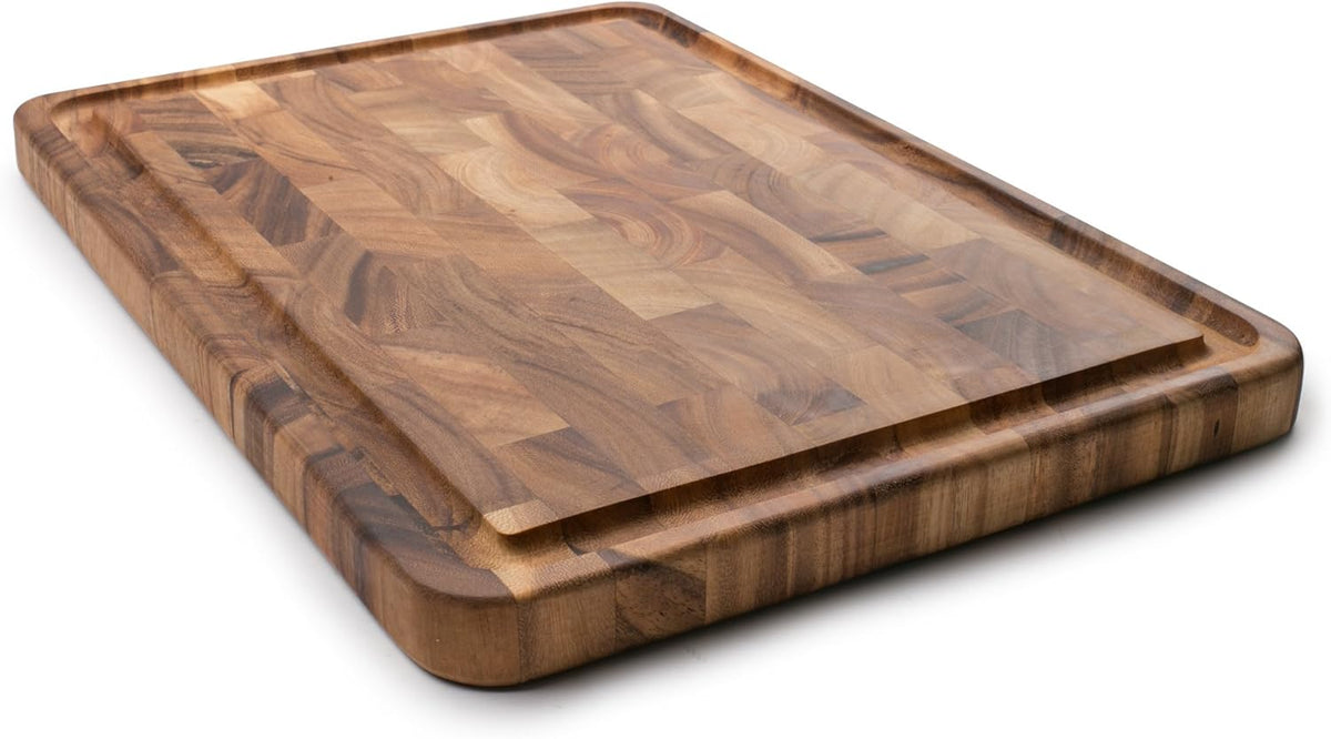 Acacia Wood End Grain Board with Channel O6030
