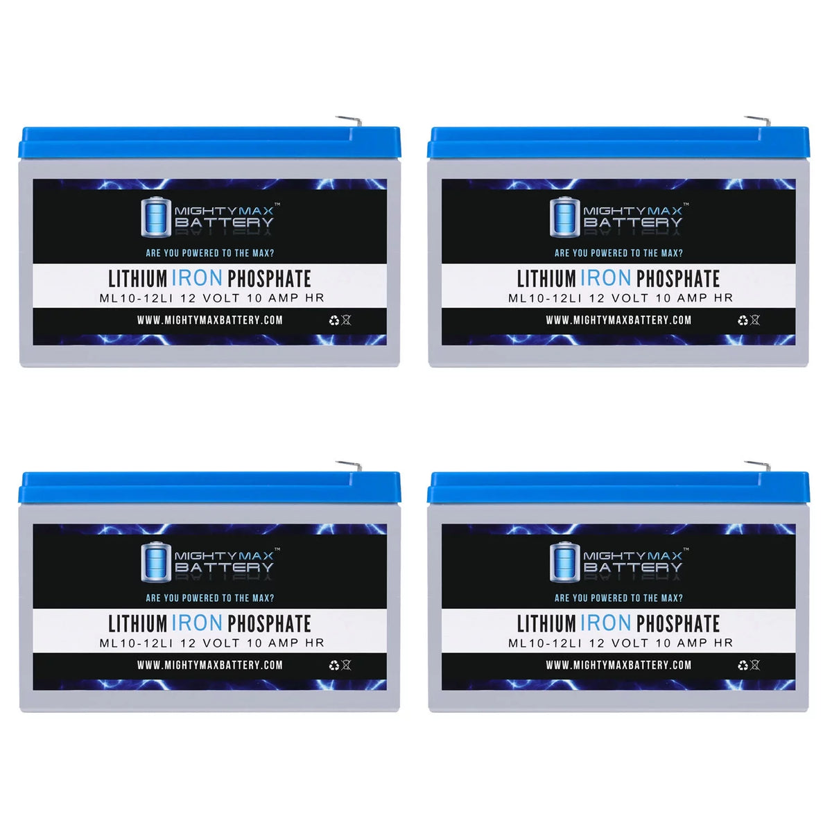 12V 10AH Lithium Replacement Battery 4 Pack E56447