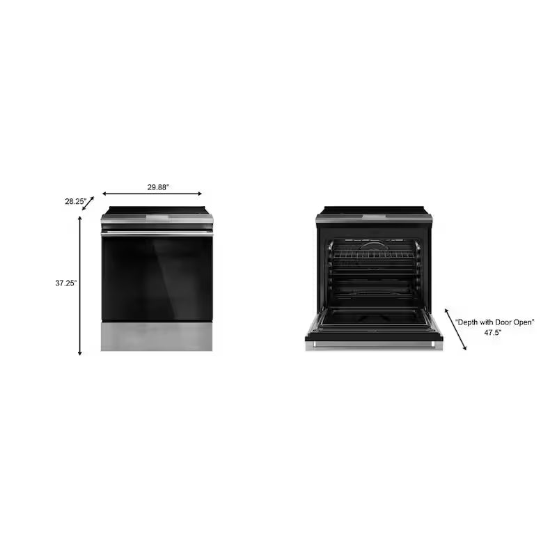 30 in. 5.3 cu. ft. Slide-In Smart Induction Electric Range with Self-Cleaning Convection Oven E544507