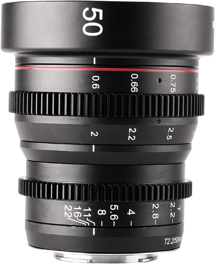 50mm T2.2 Manual Focus Wide-Angle Cinema Lens for M43 Micro Four Thirds MFT Mount Cameras P8549