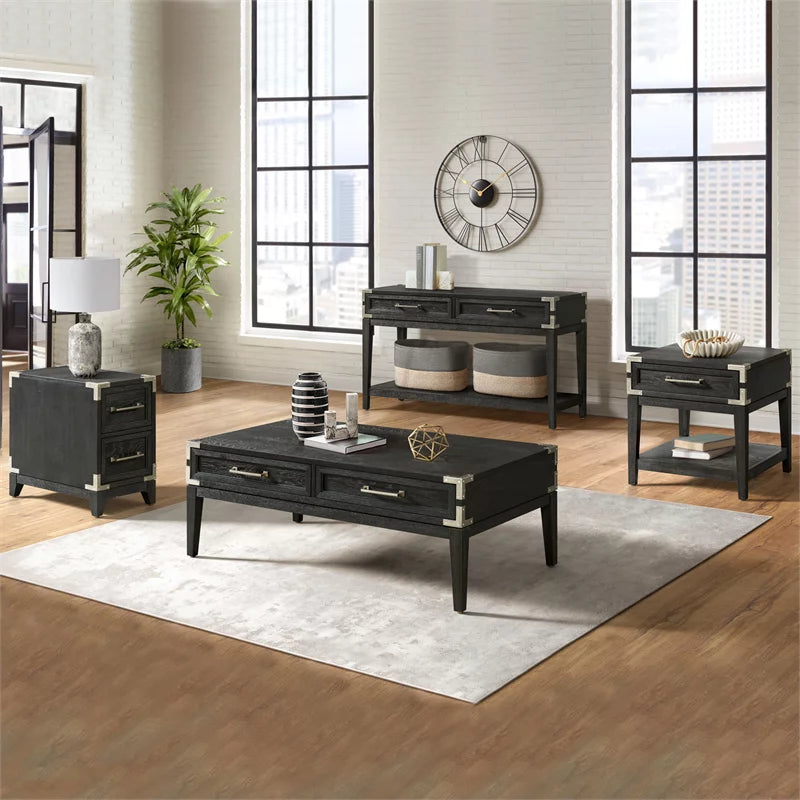 Black Wood Chairside Table T437