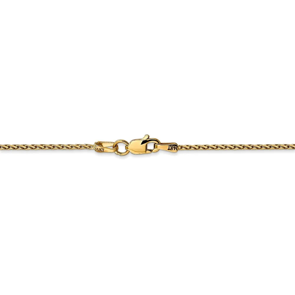 14kt Yellow Gold Diamond Cut Wheat Chain 24 inch Lobster Clasp G8600