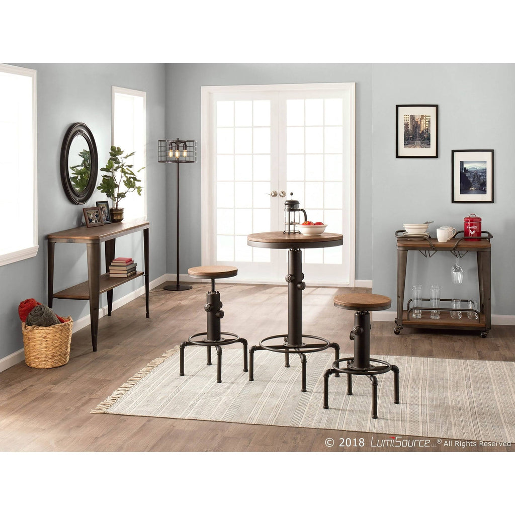 Industrial Barstool in Metal and Wood (Red) A710449
