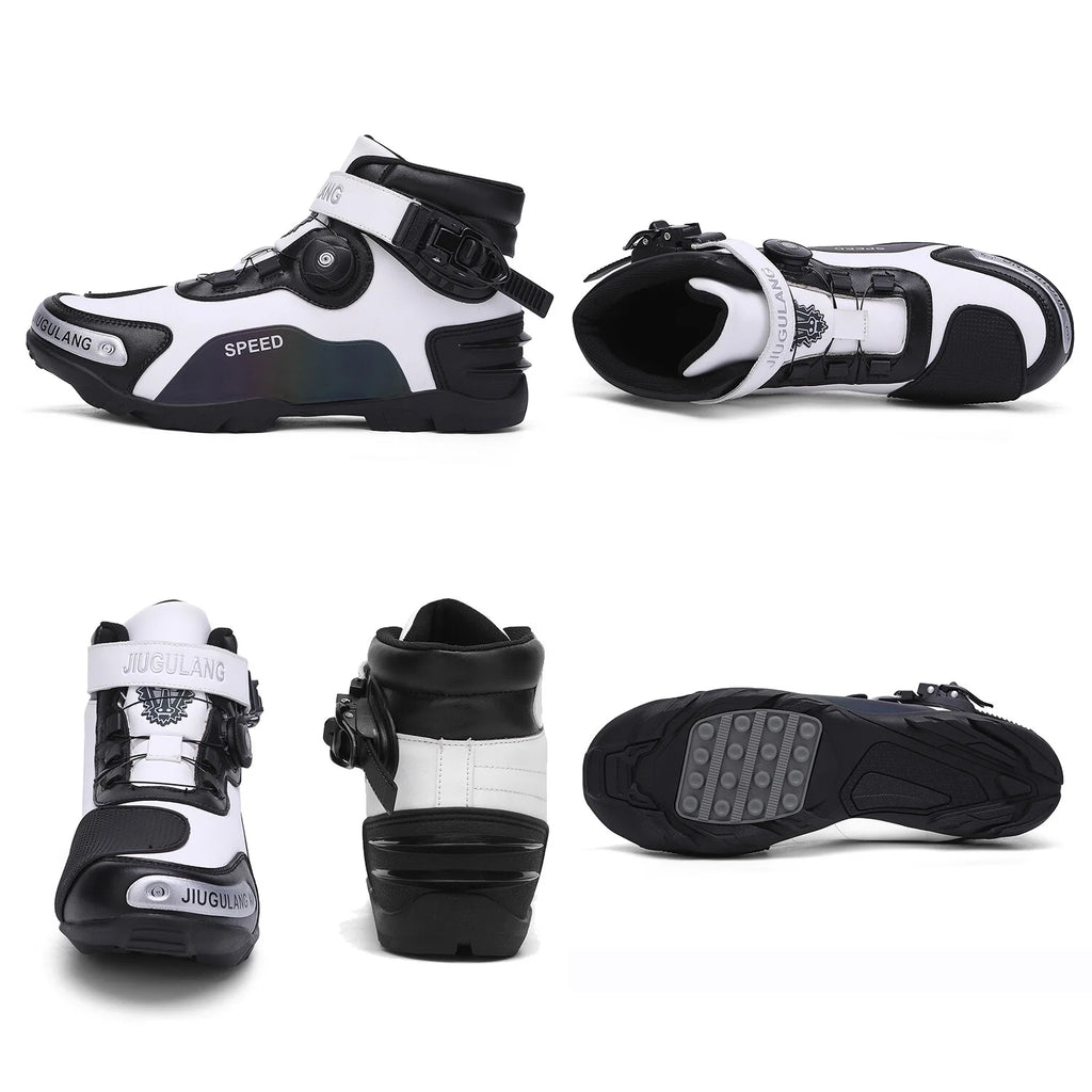 Men Motorcycle Shoes Anti-Slip Boots D5724