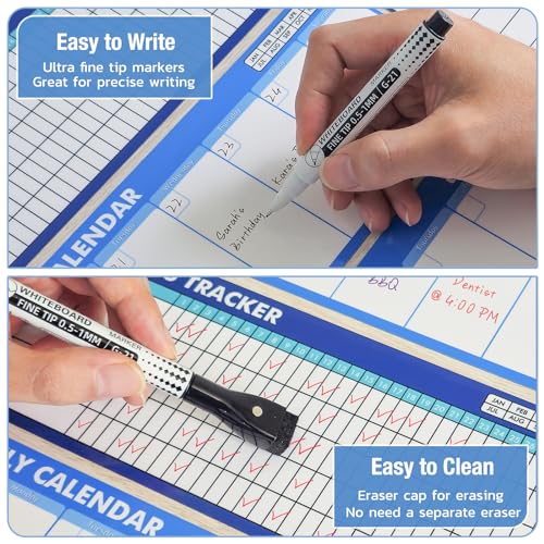 Magnetic Dry Erase Whiteboard Sheets for Refrigerator, 5 Sheets, 4x10" F822394