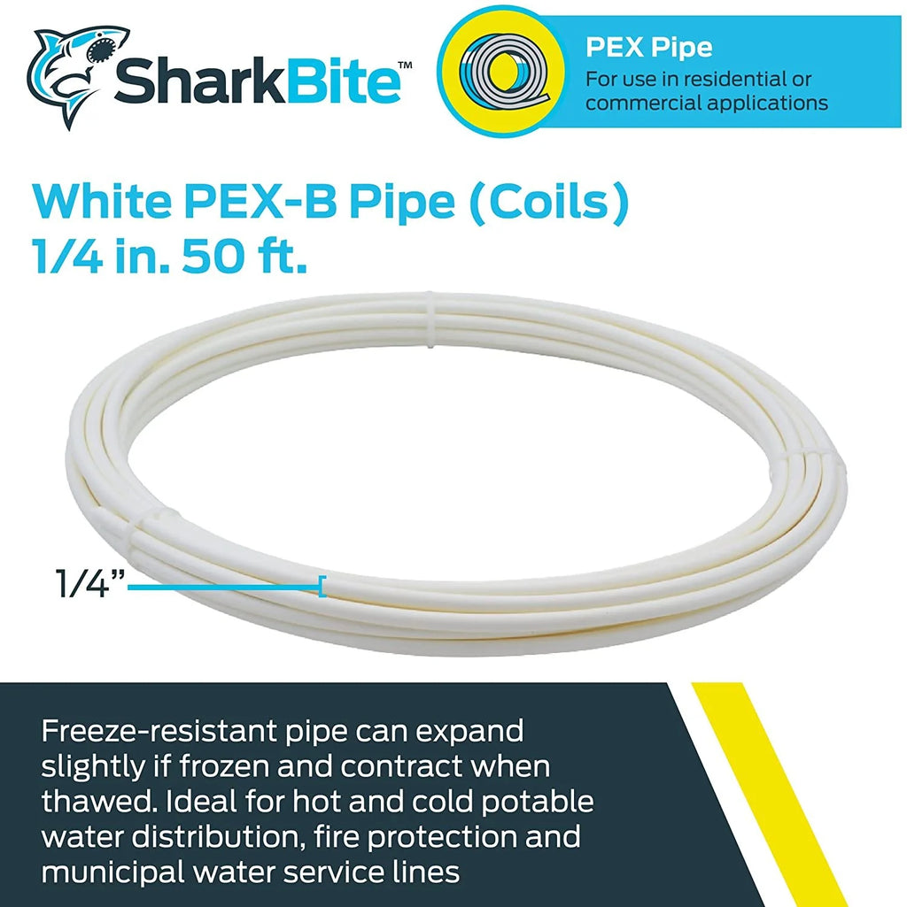 50 Feet Coil White PEX Pipe Tubing I3856