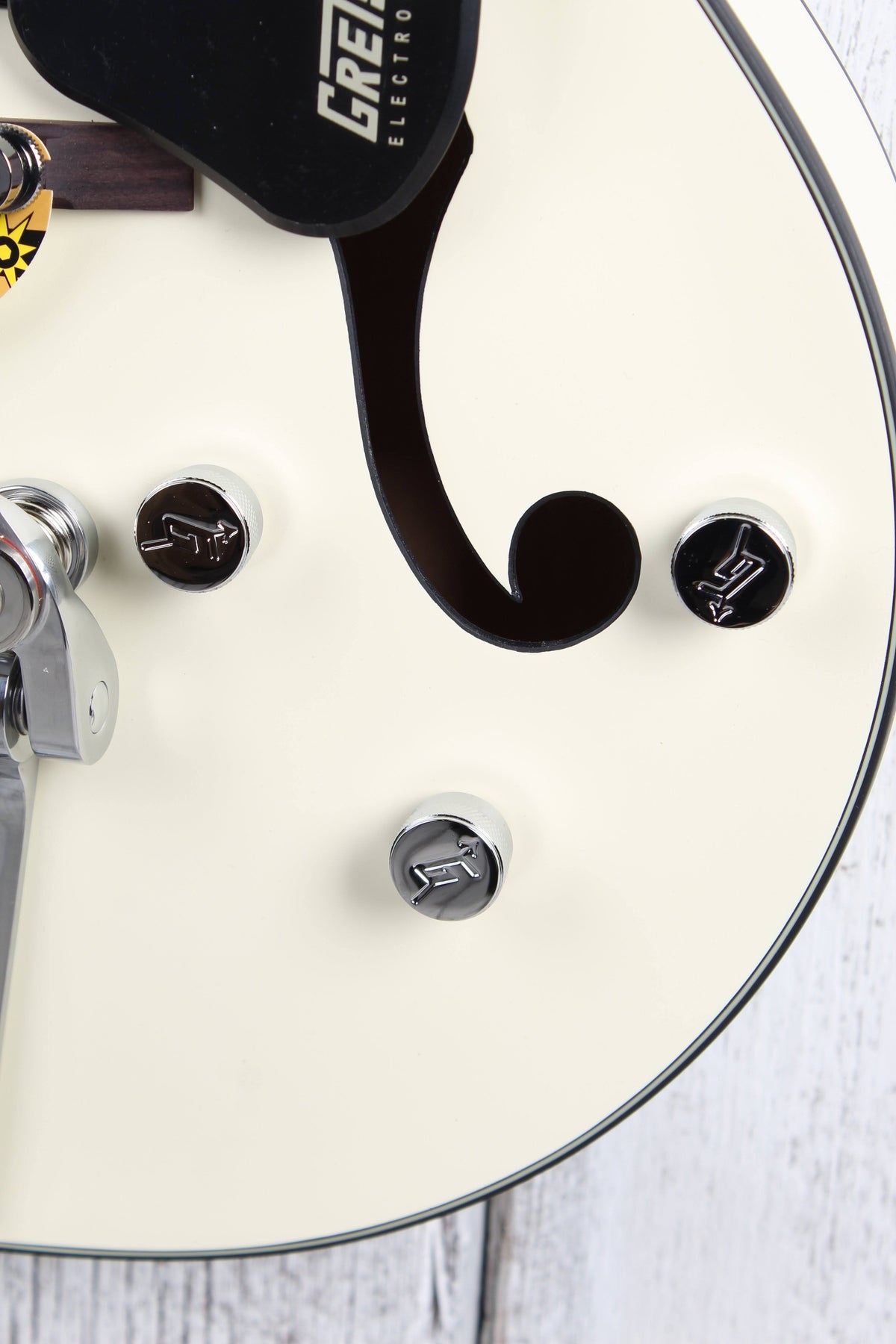 Matte Vintage White Hollow Body Electric Guitar E51264