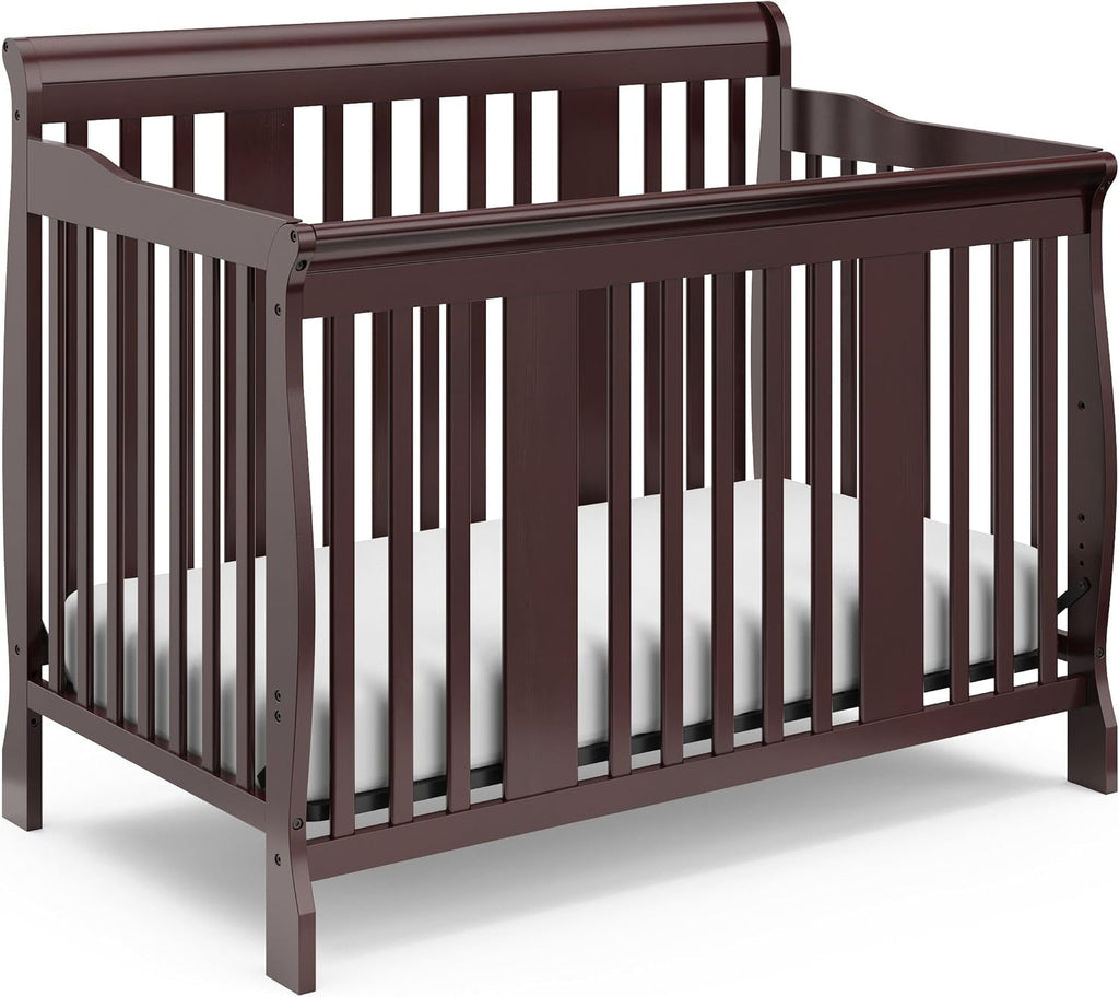 Espresso 4-in-1 Convertible Crib with Adjustable Height Mattress Y494
