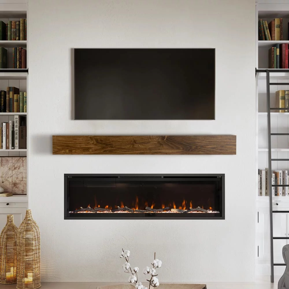 48 inch Floating Wood Fireplace Mantel Shelf V158135