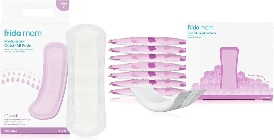 2-in-1 Postpartum Cold Ice Pads 8ct + Leak Proof Maxi Pads 18ct B5032