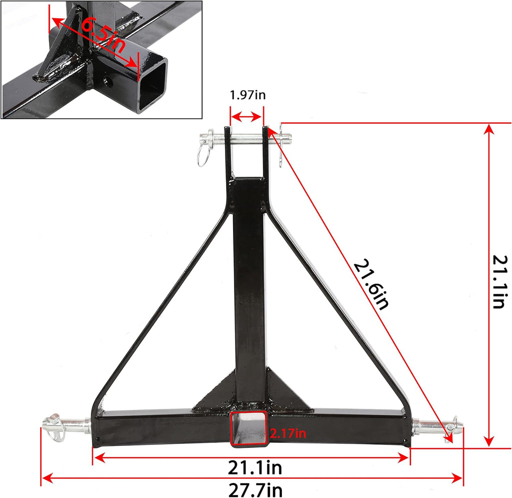 3 Point 2 Receiver Trailer Hitch Drawbar Adapter Pack of 2 Q52153