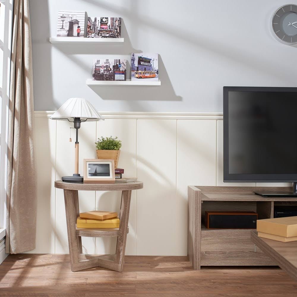 Light Oak Tempered Glass End Table X188