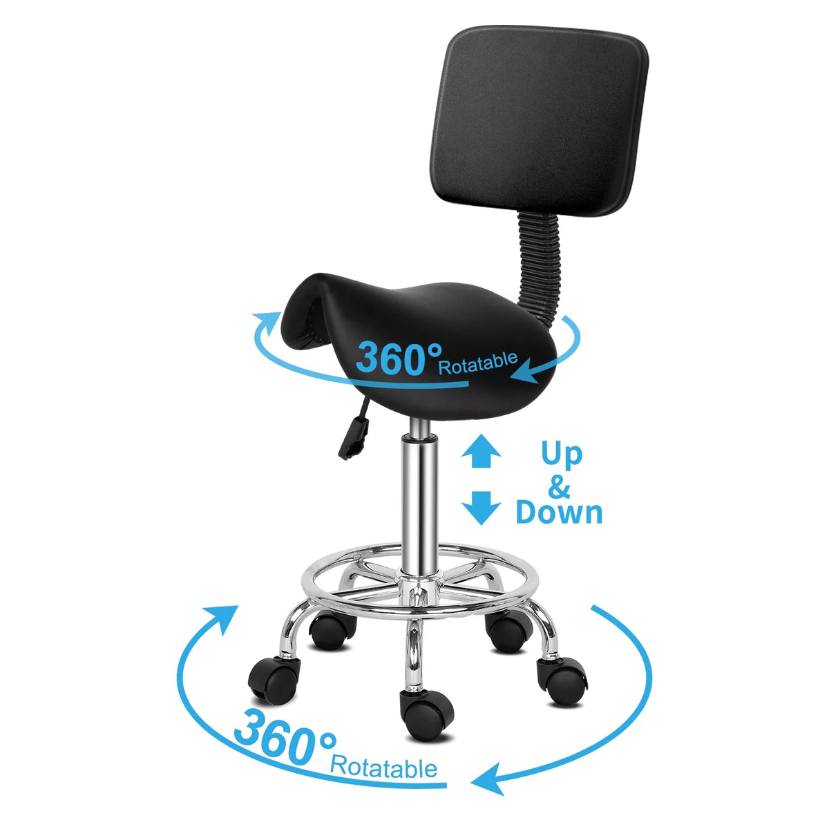 Adjustable Rolling Saddle Stool U618