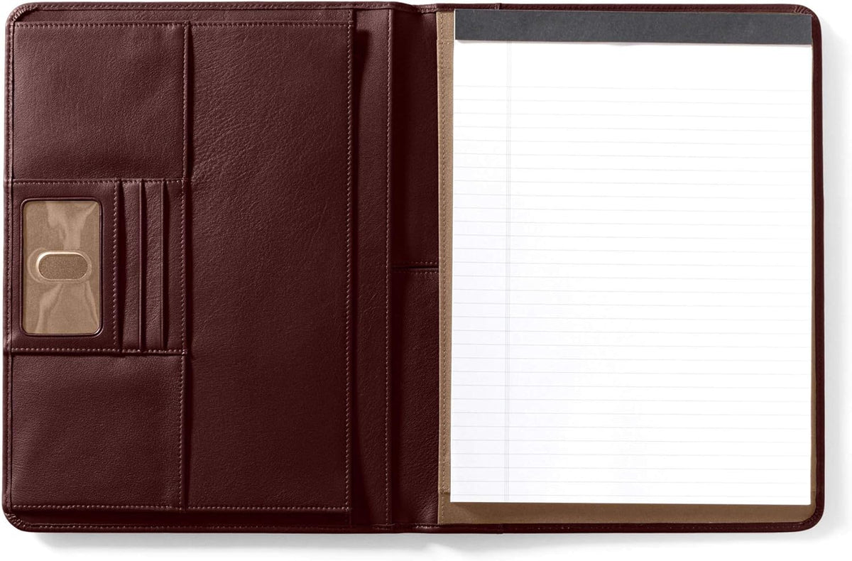 Cognac Full Grain Leather Portfolio with Clear ID Window S6984