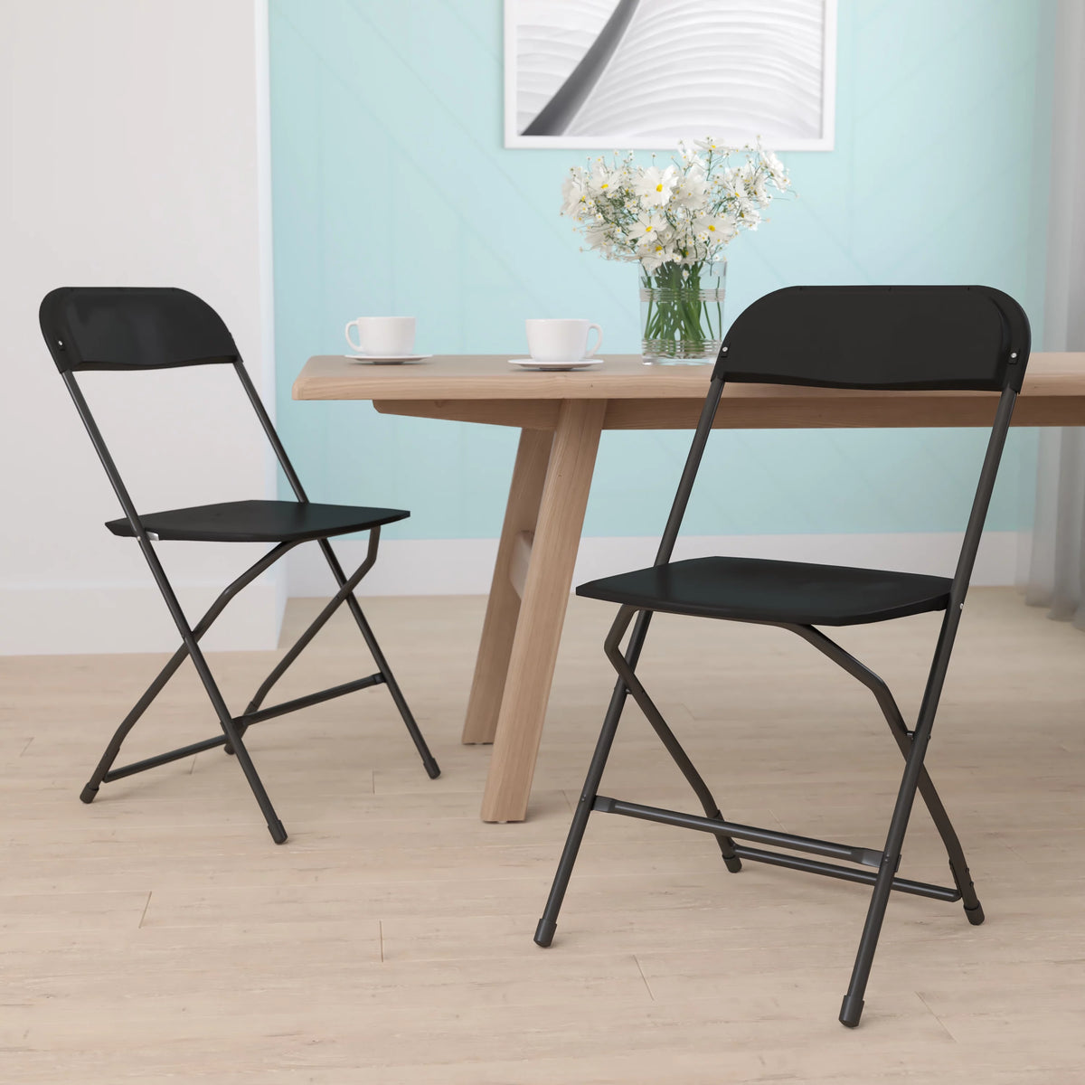 Black Plastic Folding Chair 2 Pack P692