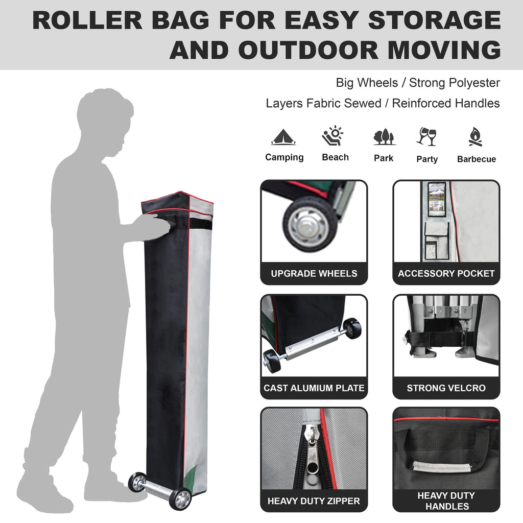 10x10 Pop Up Canopy Tent with Roller Bag A5597