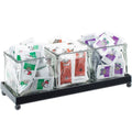 3 Section Glass Condiment Jar Display B471