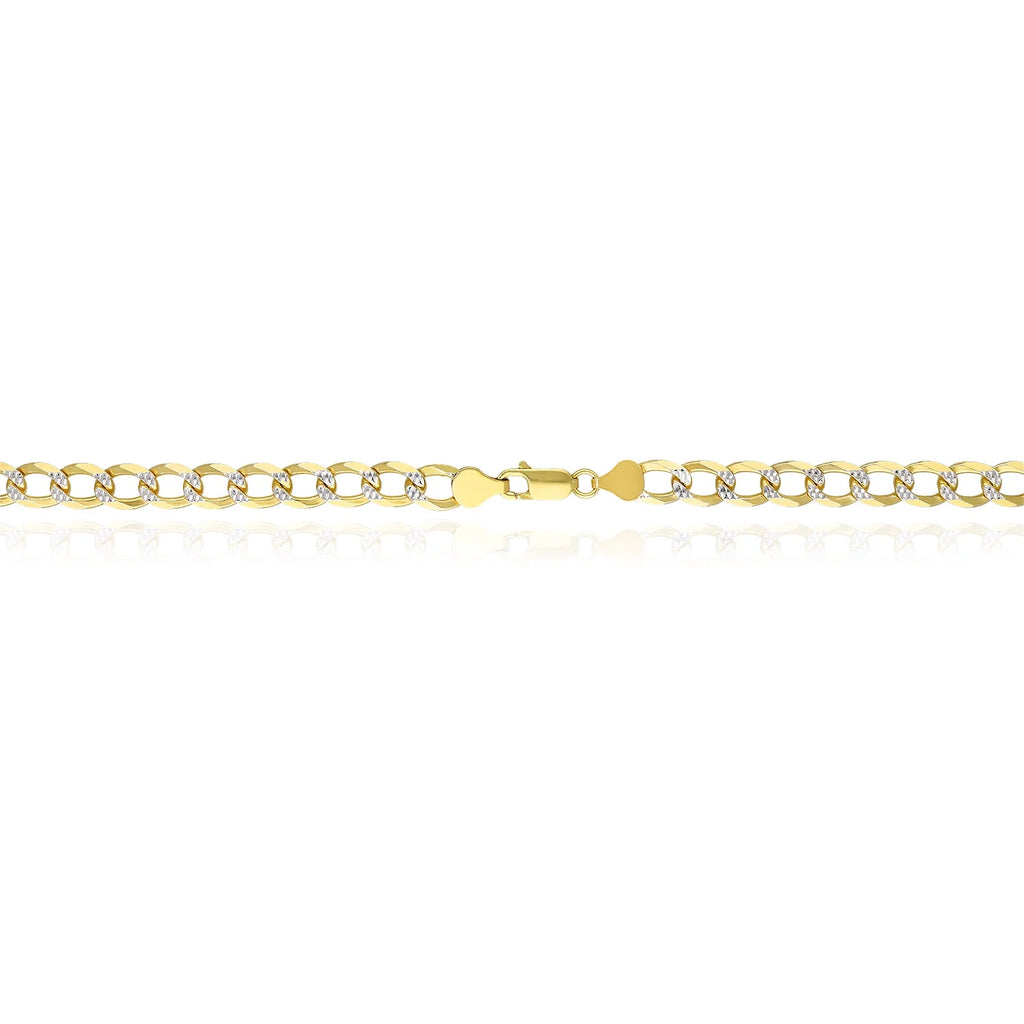 18K Gold Over Silver Diamond-Cut Cuban Chain Necklace 20"-26" N543