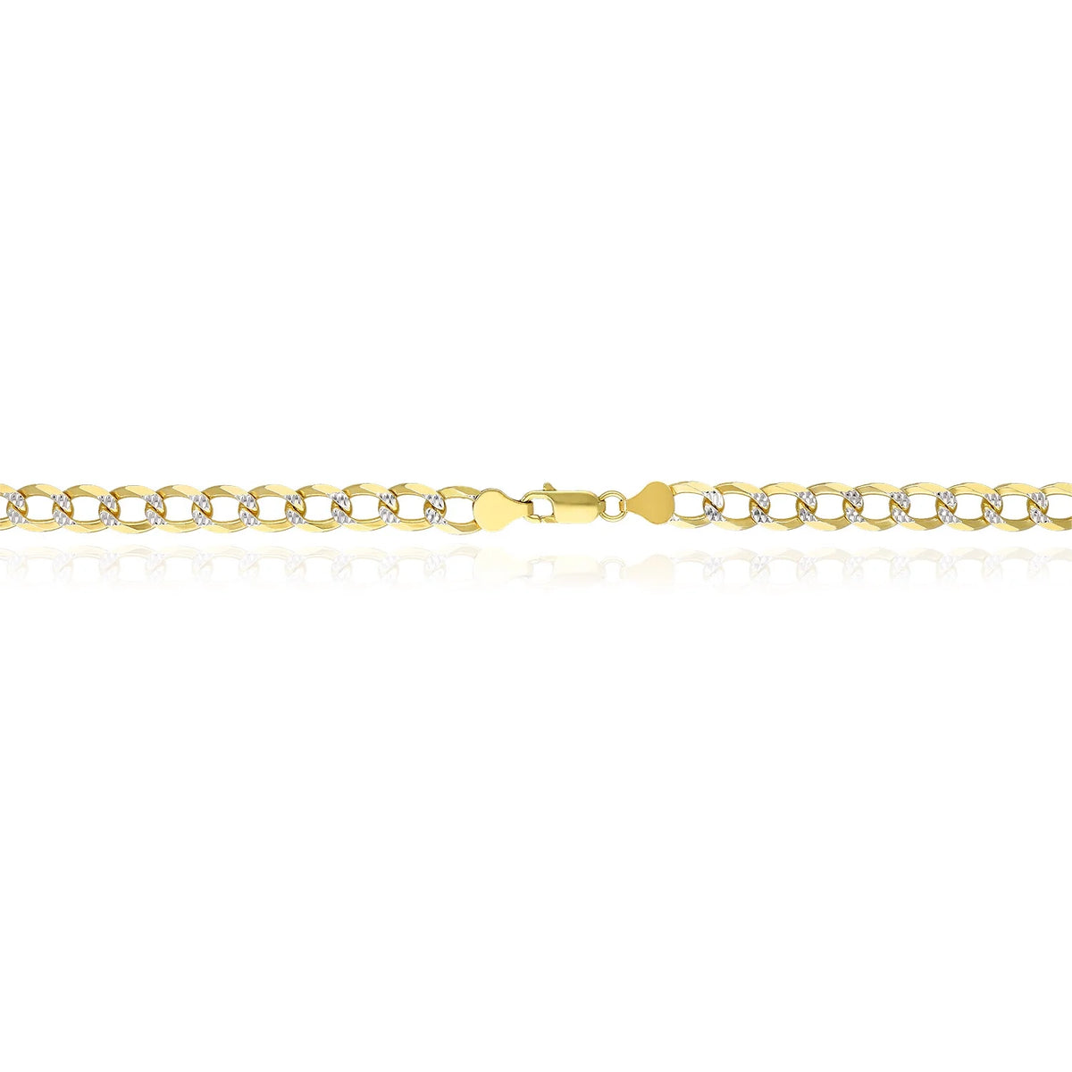 18K Gold Over Silver Diamond-Cut Cuban Chain Necklace 20"-26" N543