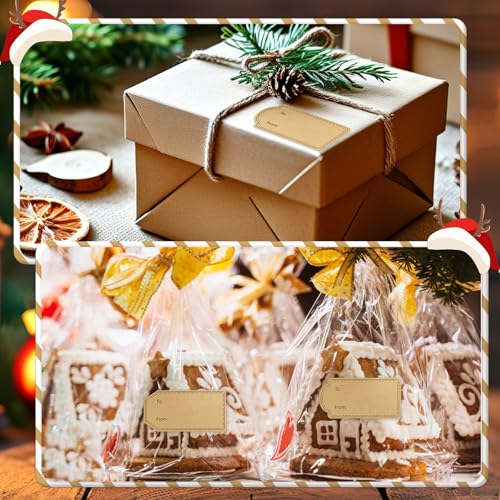 600 Pcs Natural Brown Kraft to and from Gift Tag Stickers R75634