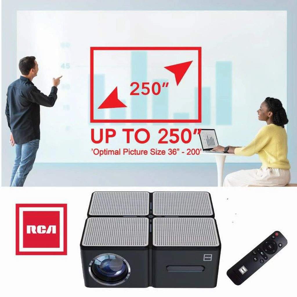 1080P 5 LCD Panel 450 ANSI Lumens Black Home Theater Projector B3557