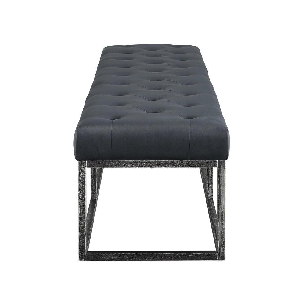 Tufted Bench with Iron Legs P9658